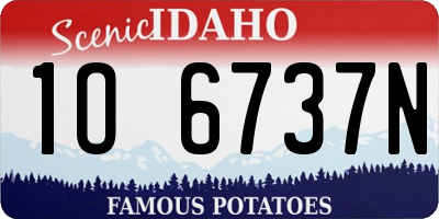 ID license plate 1O6737N