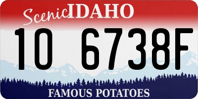 ID license plate 1O6738F