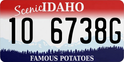 ID license plate 1O6738G