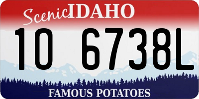 ID license plate 1O6738L