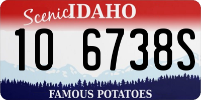 ID license plate 1O6738S