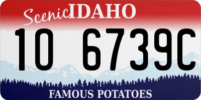 ID license plate 1O6739C
