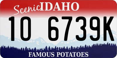 ID license plate 1O6739K