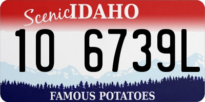 ID license plate 1O6739L