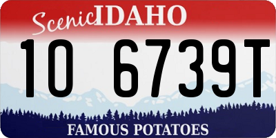 ID license plate 1O6739T