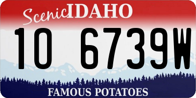 ID license plate 1O6739W