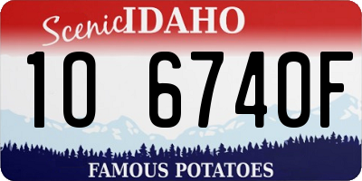 ID license plate 1O6740F
