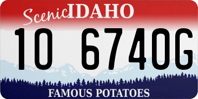 ID license plate 1O6740G