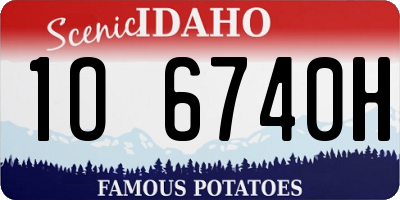 ID license plate 1O6740H