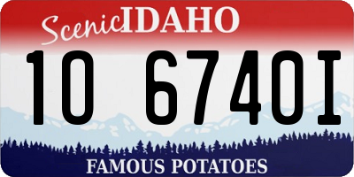 ID license plate 1O6740I