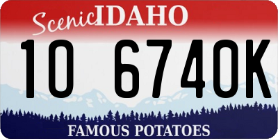 ID license plate 1O6740K