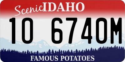 ID license plate 1O6740M