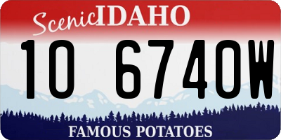 ID license plate 1O6740W