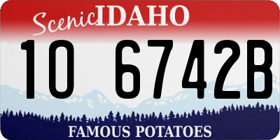 ID license plate 1O6742B