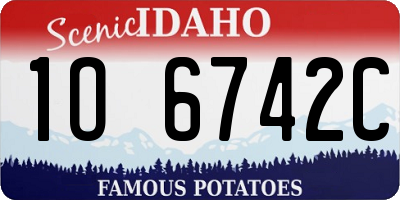 ID license plate 1O6742C