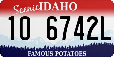 ID license plate 1O6742L
