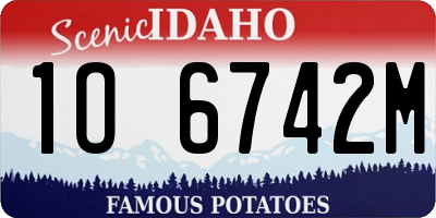 ID license plate 1O6742M