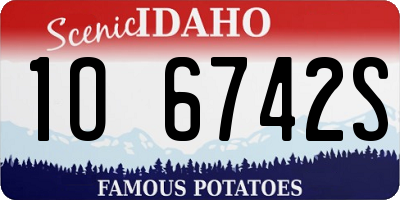 ID license plate 1O6742S