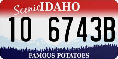 ID license plate 1O6743B