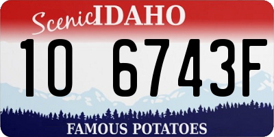 ID license plate 1O6743F