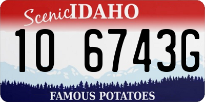 ID license plate 1O6743G