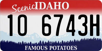 ID license plate 1O6743H