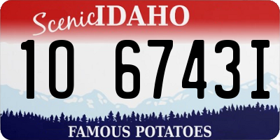ID license plate 1O6743I