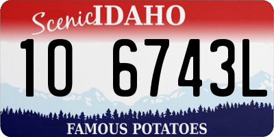 ID license plate 1O6743L