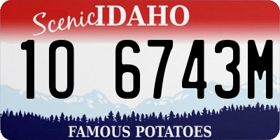 ID license plate 1O6743M