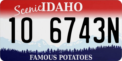 ID license plate 1O6743N