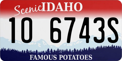 ID license plate 1O6743S