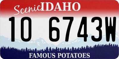 ID license plate 1O6743W