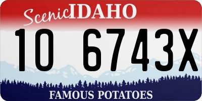 ID license plate 1O6743X