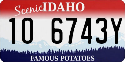 ID license plate 1O6743Y
