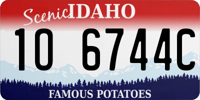 ID license plate 1O6744C
