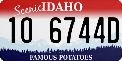 ID license plate 1O6744D