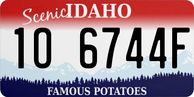 ID license plate 1O6744F