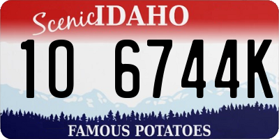 ID license plate 1O6744K