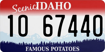 ID license plate 1O6744O