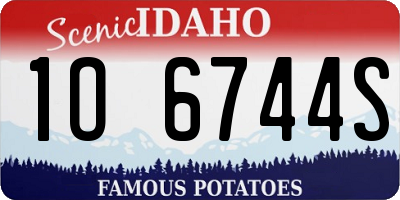 ID license plate 1O6744S