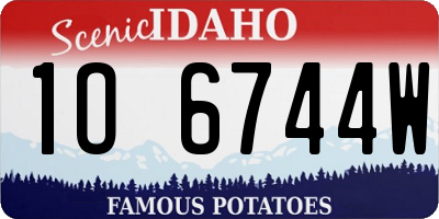 ID license plate 1O6744W