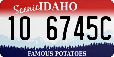 ID license plate 1O6745C