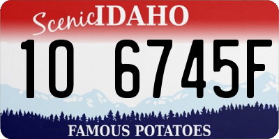 ID license plate 1O6745F