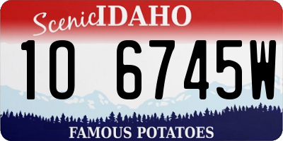 ID license plate 1O6745W
