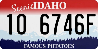 ID license plate 1O6746F