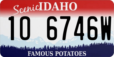 ID license plate 1O6746W