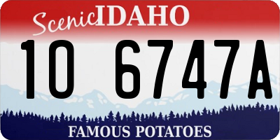 ID license plate 1O6747A