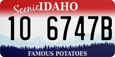 ID license plate 1O6747B