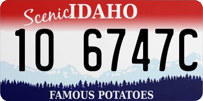 ID license plate 1O6747C