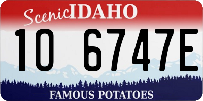ID license plate 1O6747E